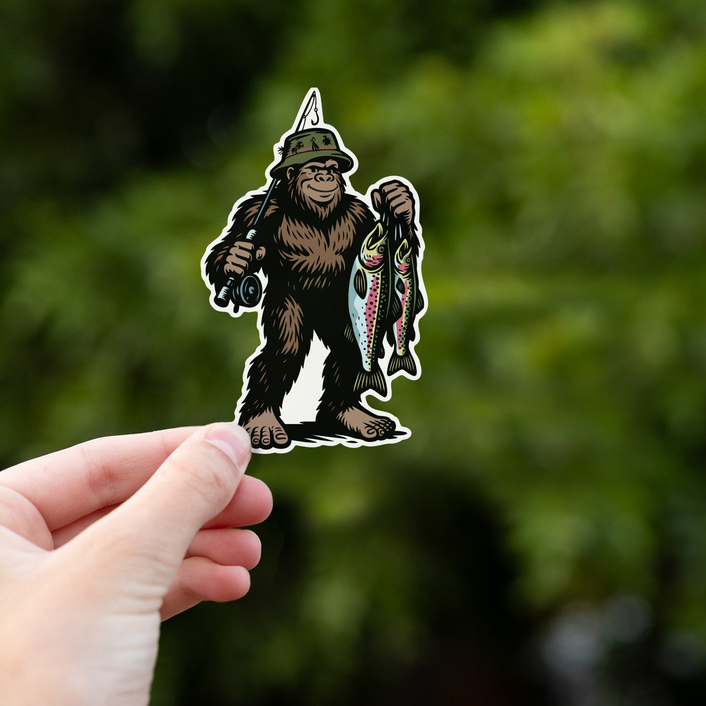 Bigfoot Fishing Sticker