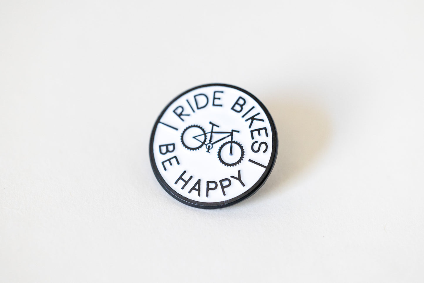Ride Bikes Be Happy Enamel Pin