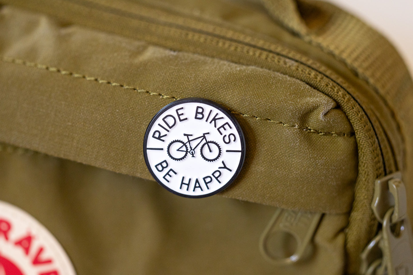 Ride Bikes Be Happy Enamel Pin