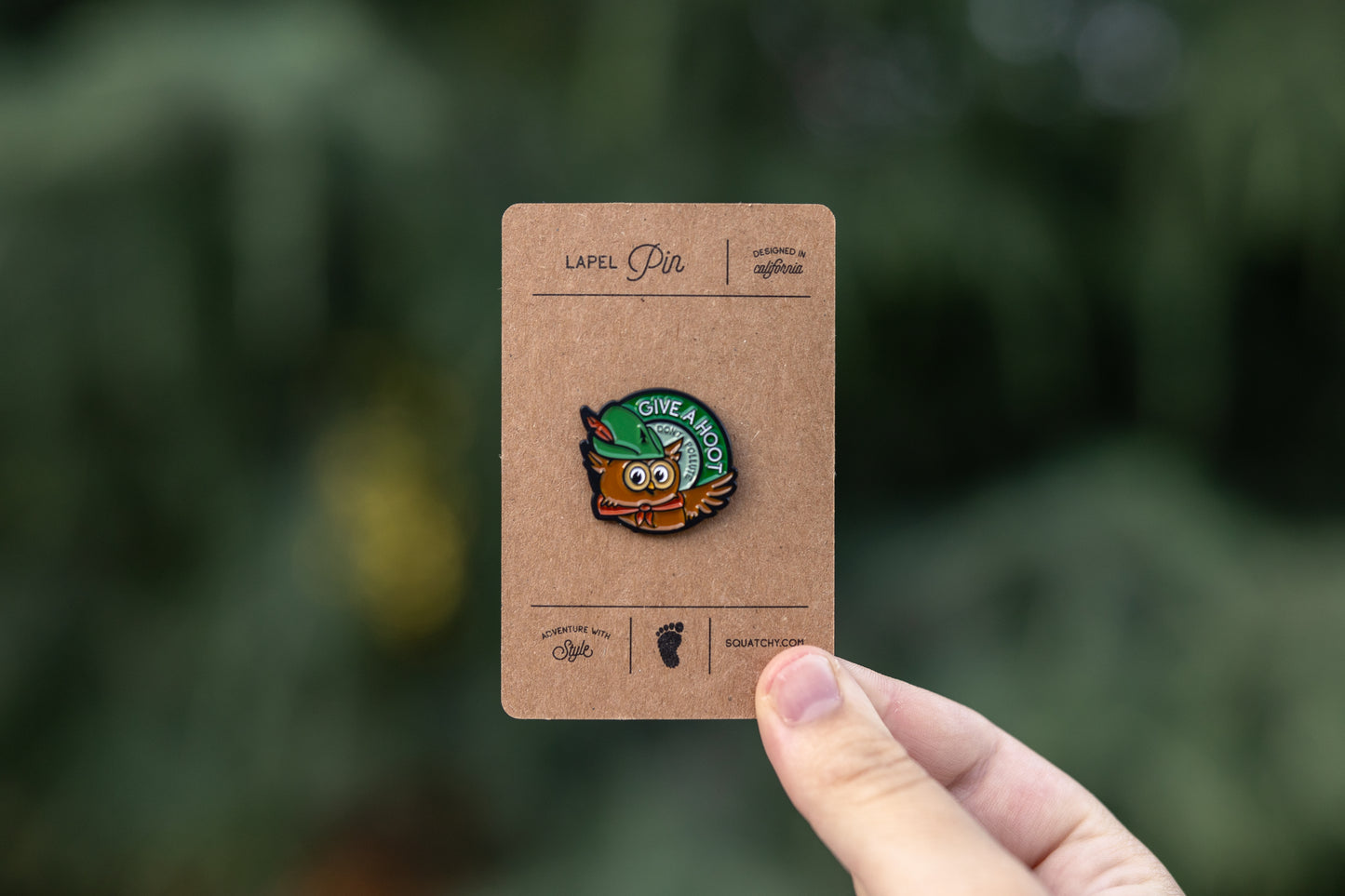 Give a Hoot Don't Pollute Enamel Pin