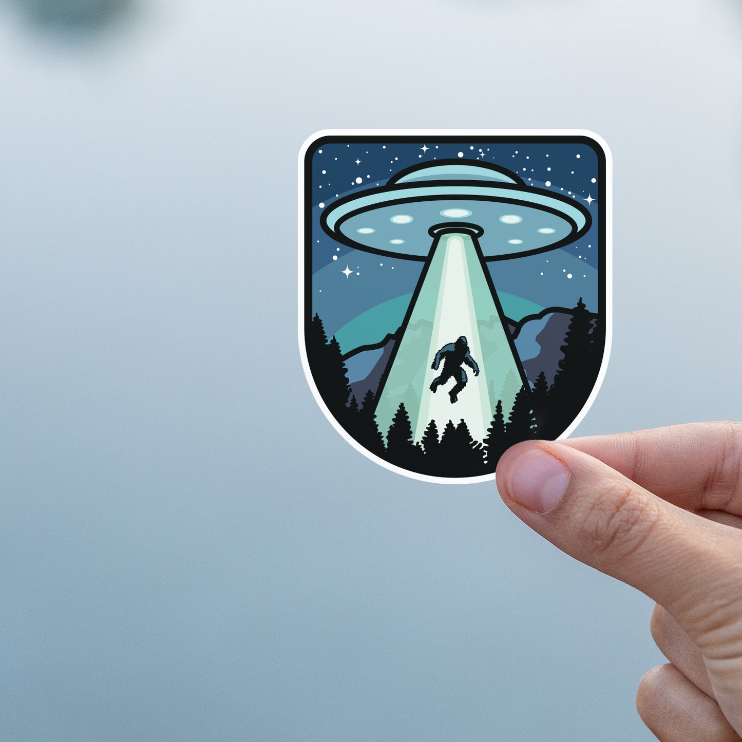 UFO Bigfoot Conspiracy Sticker