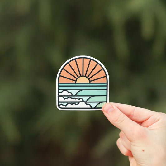 Perfect Waves at Sunset | Dishwasher Safe Vinyl Sticker