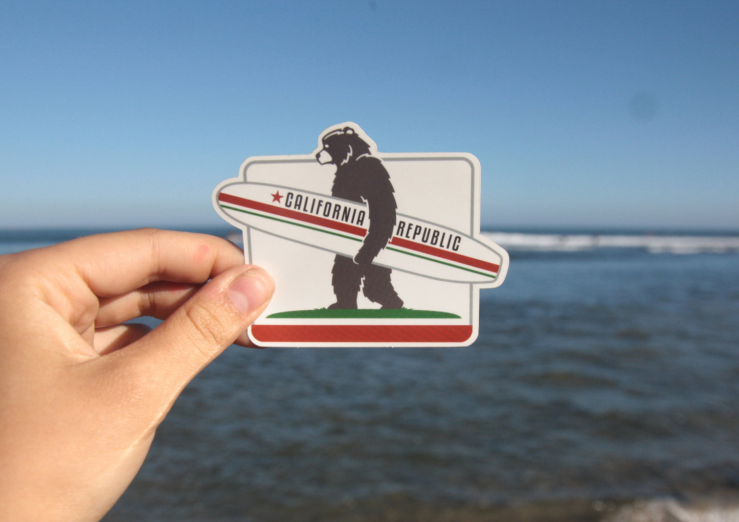 California Surf Bear Sticker