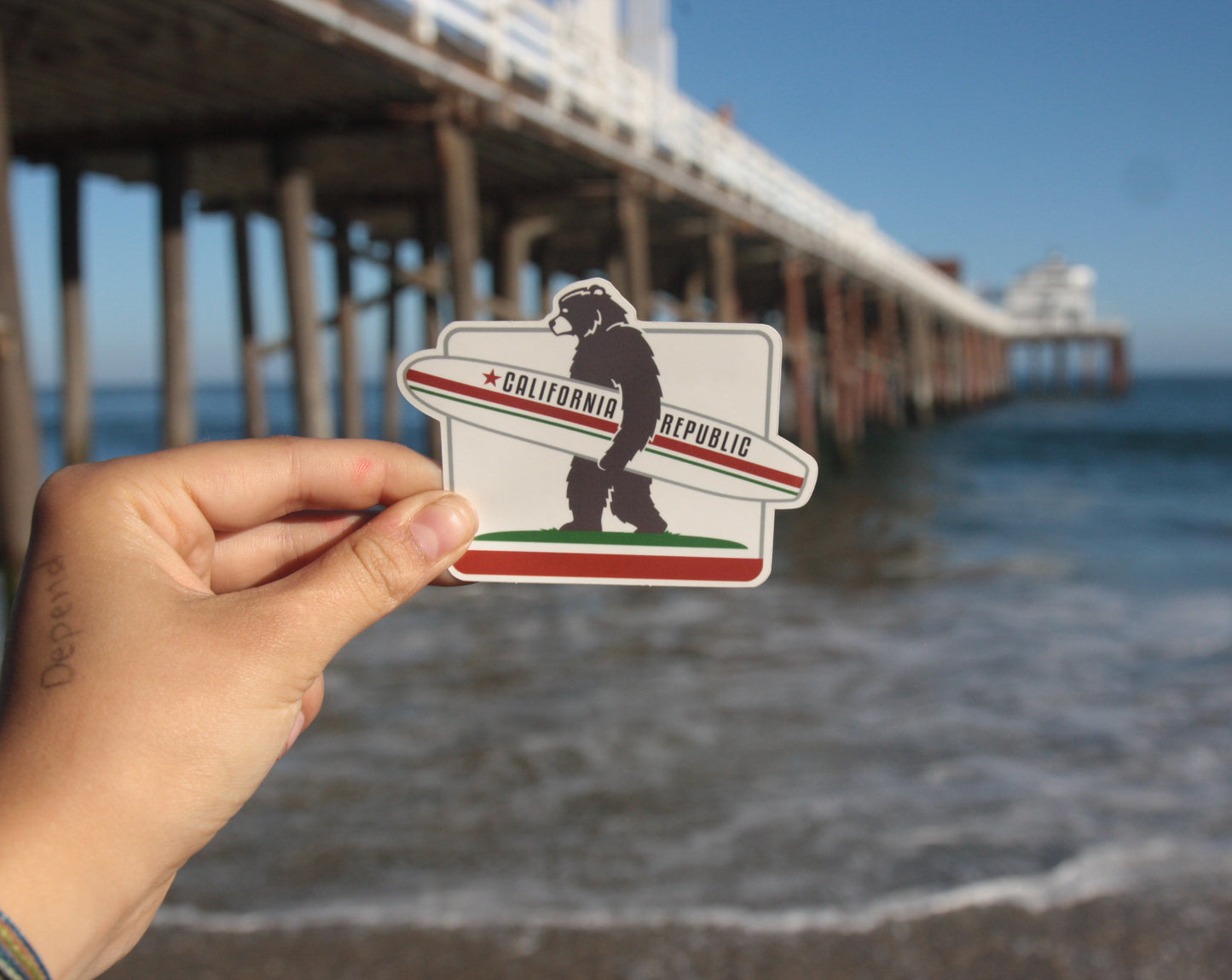 California Surf Bear Sticker