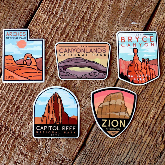 The Mighty 5 Utah's National Parks Sticker Pack
