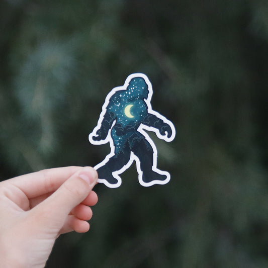 Bigfoot Night Sky Sticker
