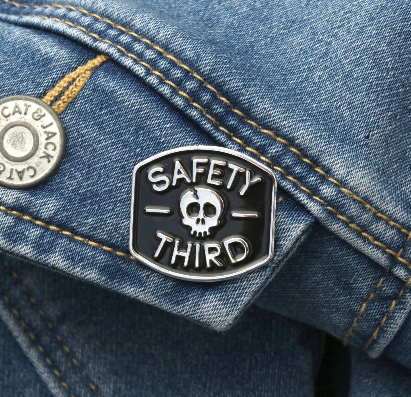 Safety 3rd Skull Enamel Pin