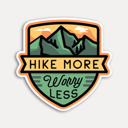 Hike More Worry Less Sticker