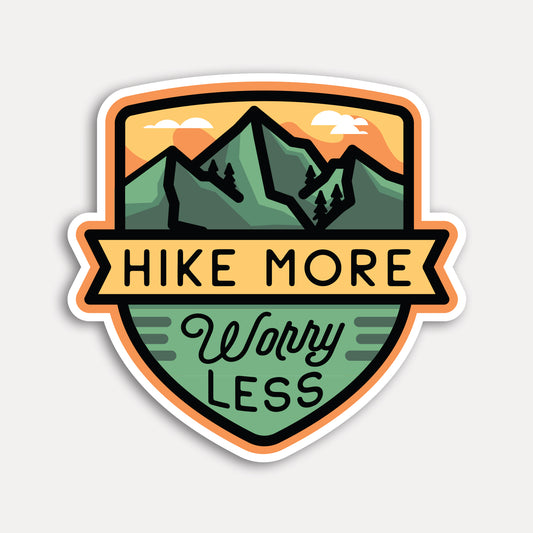 Hike More Worry Less Sticker