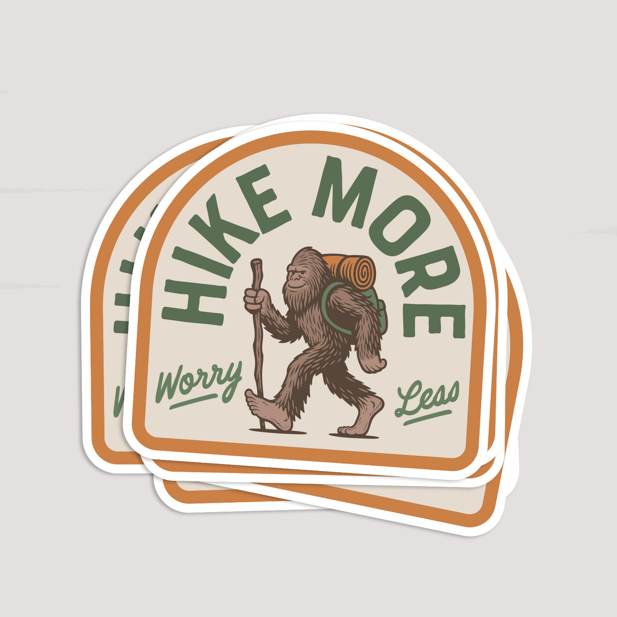 Bigfoot Hike More Worry Less Sticker