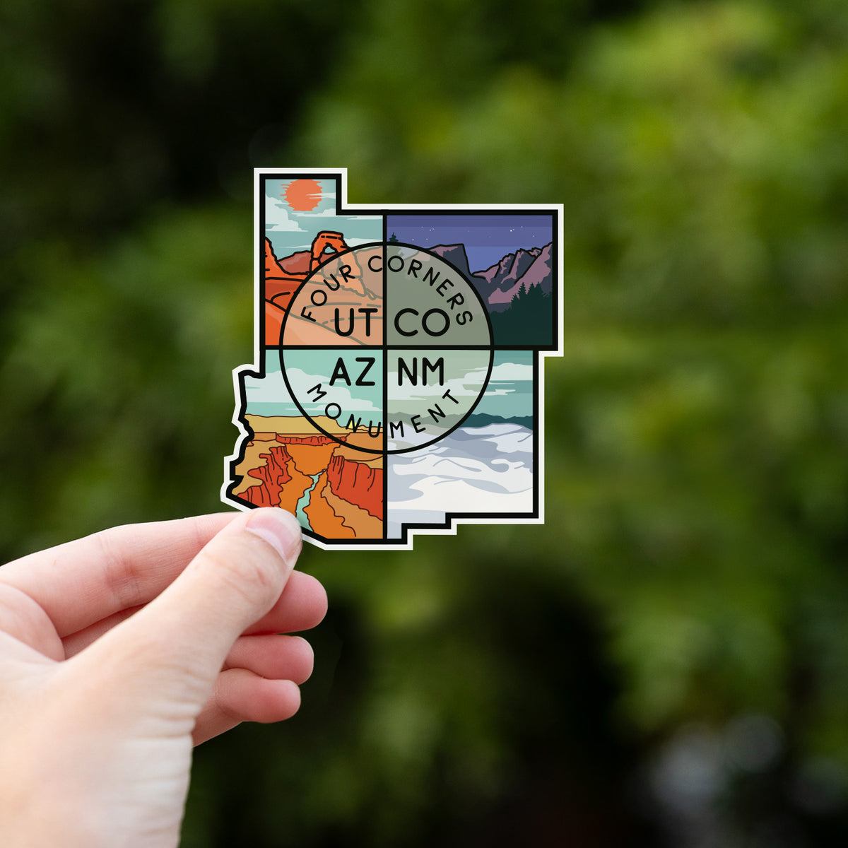 Four Corners Monument Sticker