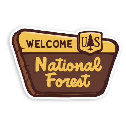 Welcome National Forest Sign Sticker