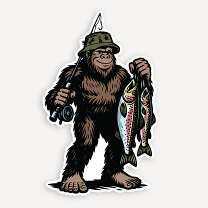 Bigfoot Fishing Sticker