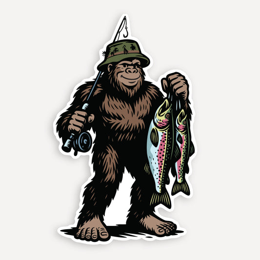 Bigfoot Fishing Sticker