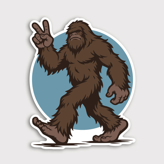 Bigfoot Peace Out Sticker