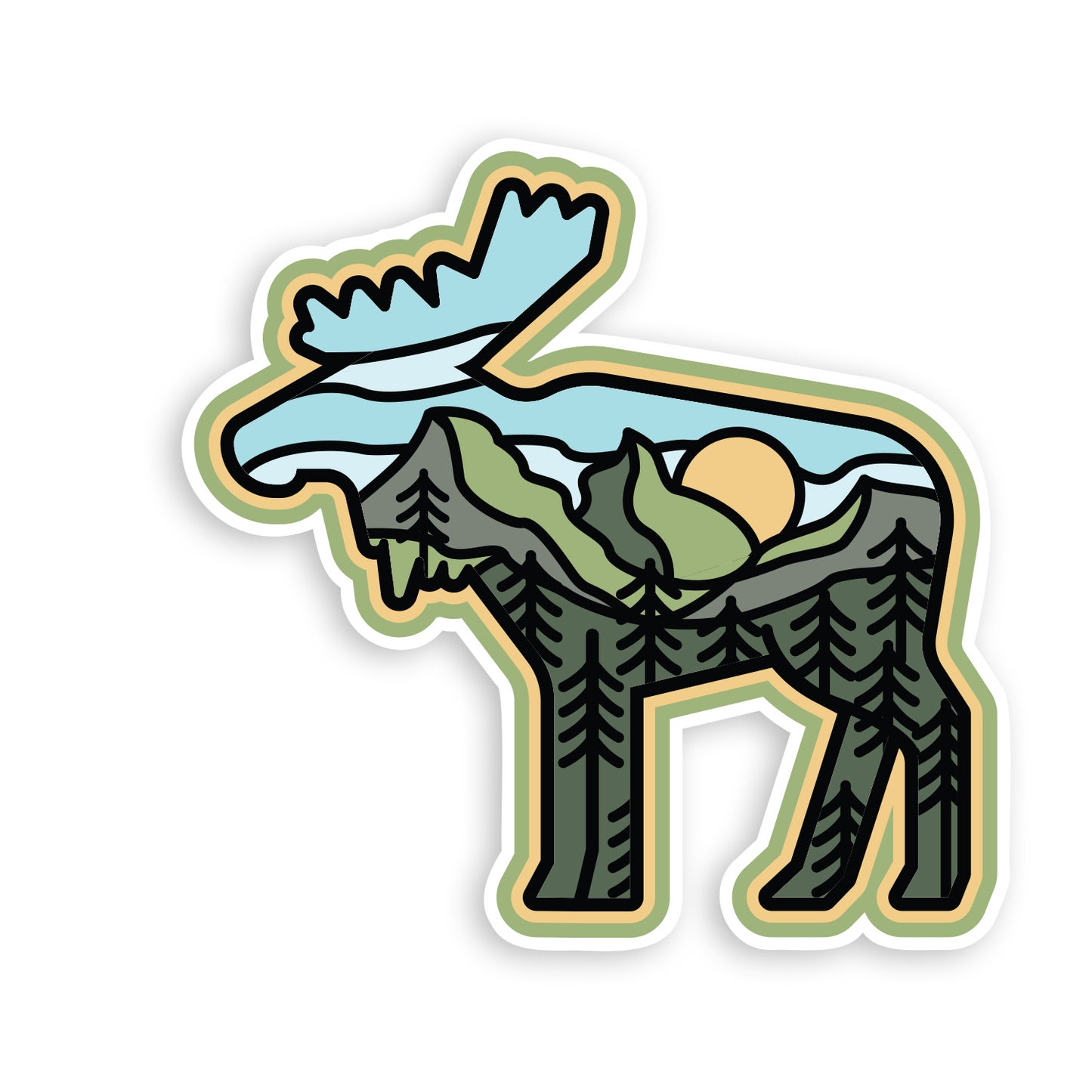 Moose Adventure Sticker