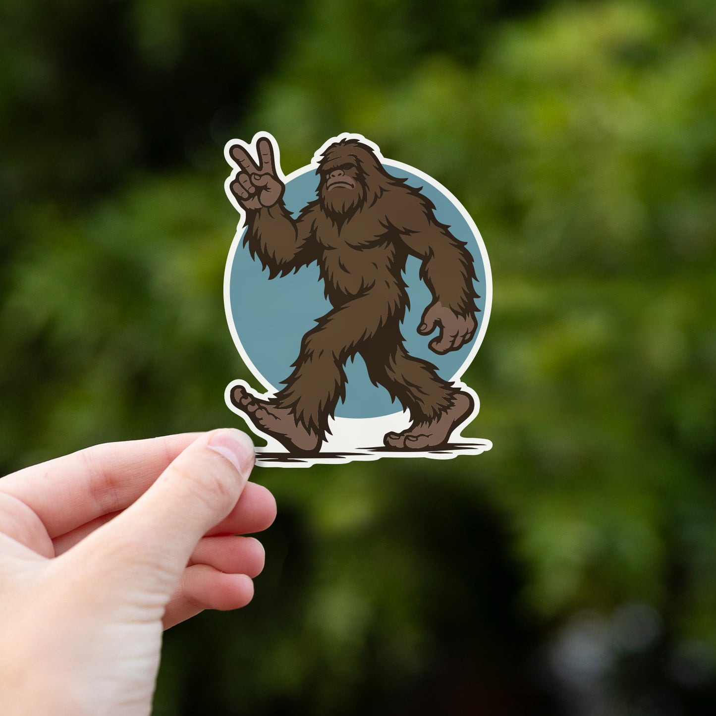 Bigfoot Peace Out Sticker