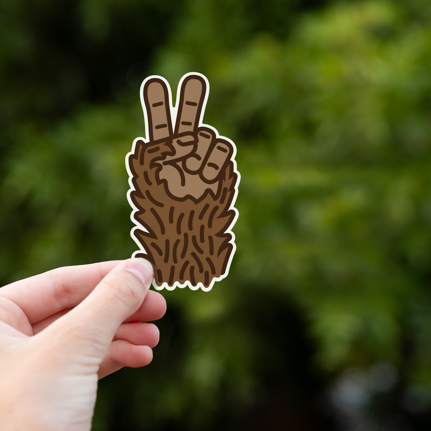 Bigfoot Peace Sticker