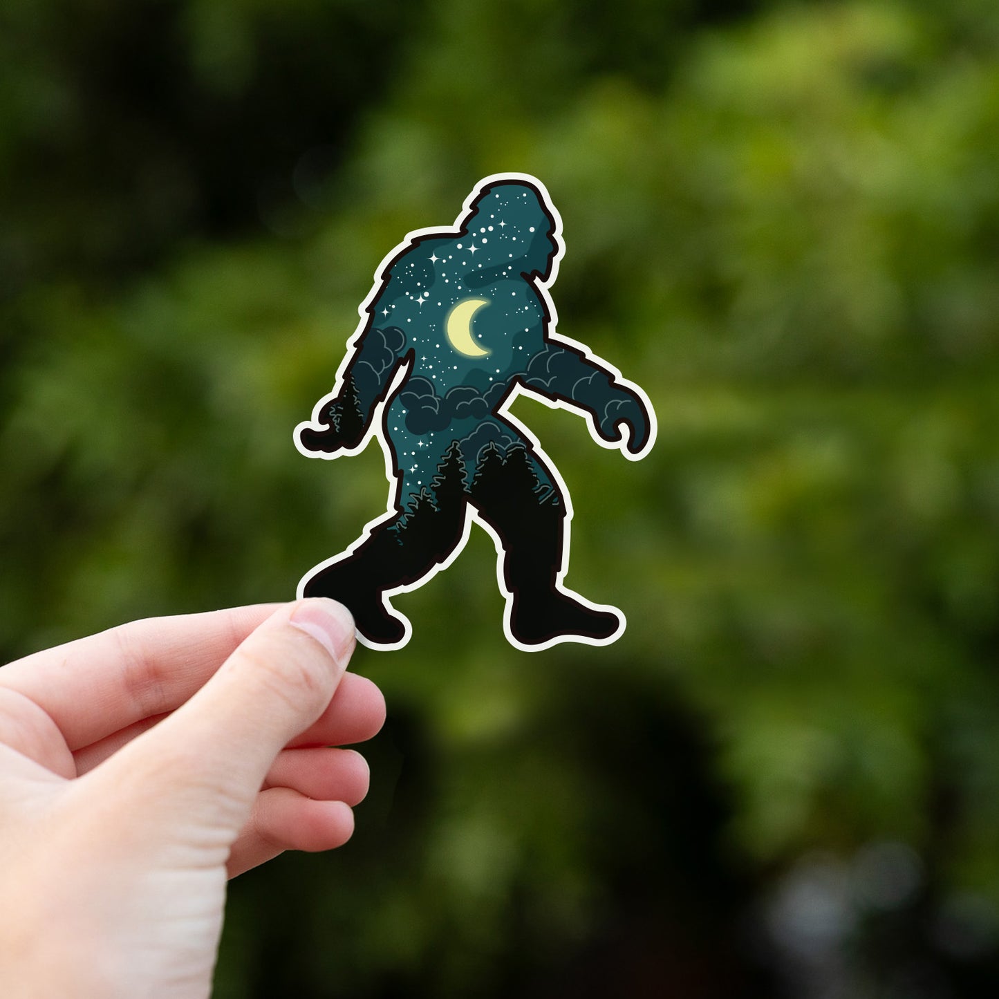 Bigfoot Night Sky Sticker