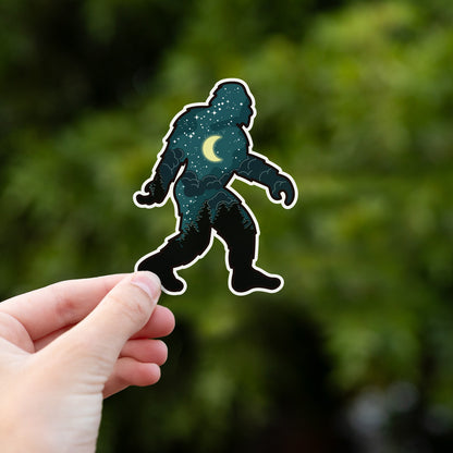 Bigfoot Night Sky Sticker