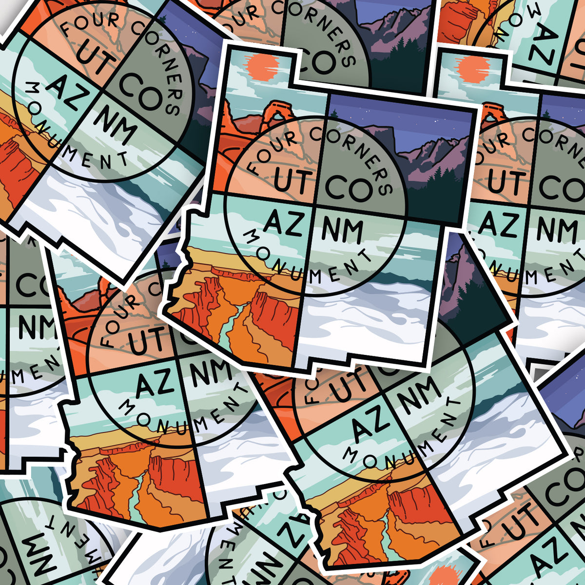Four Corners Monument Sticker
