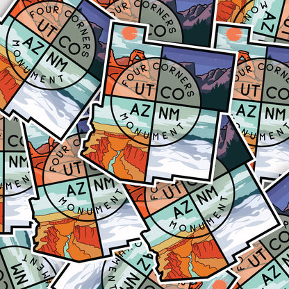 Four Corners Monument Sticker