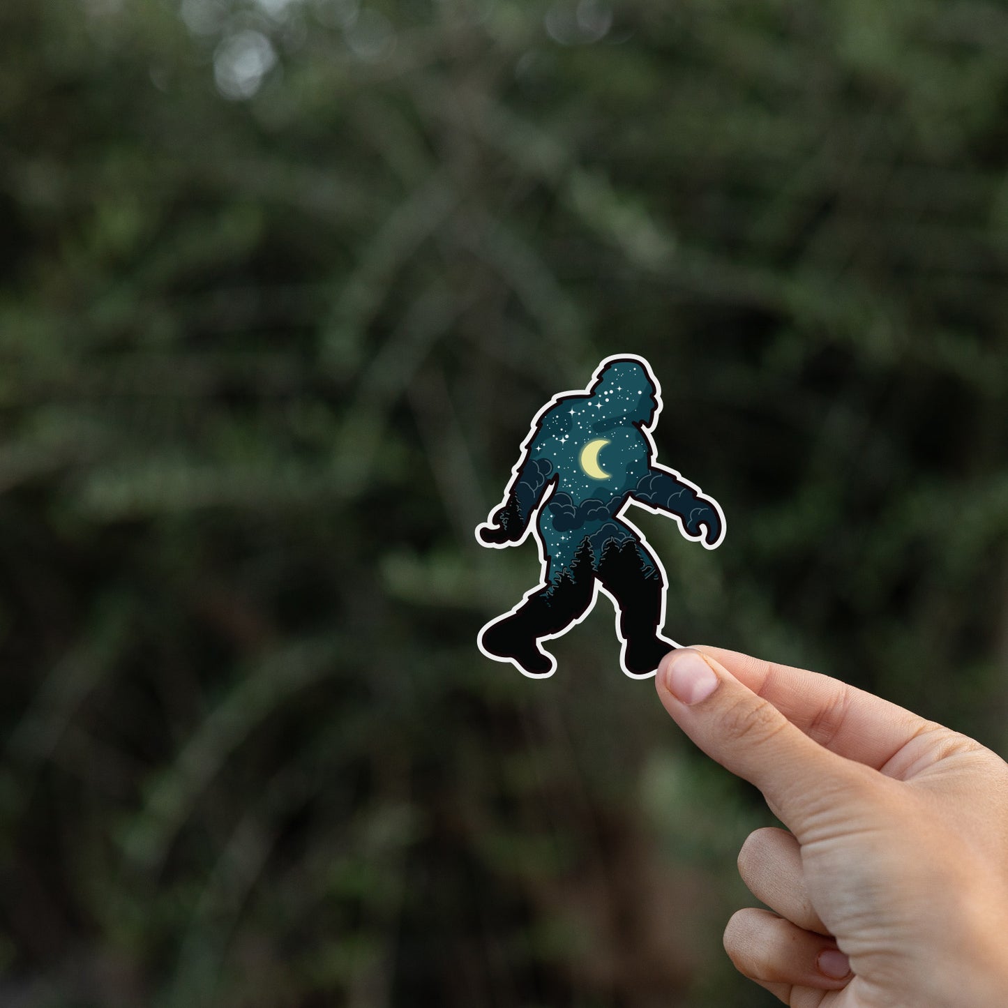 Bigfoot Night Sky Sticker
