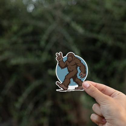 Bigfoot Peace Out Sticker