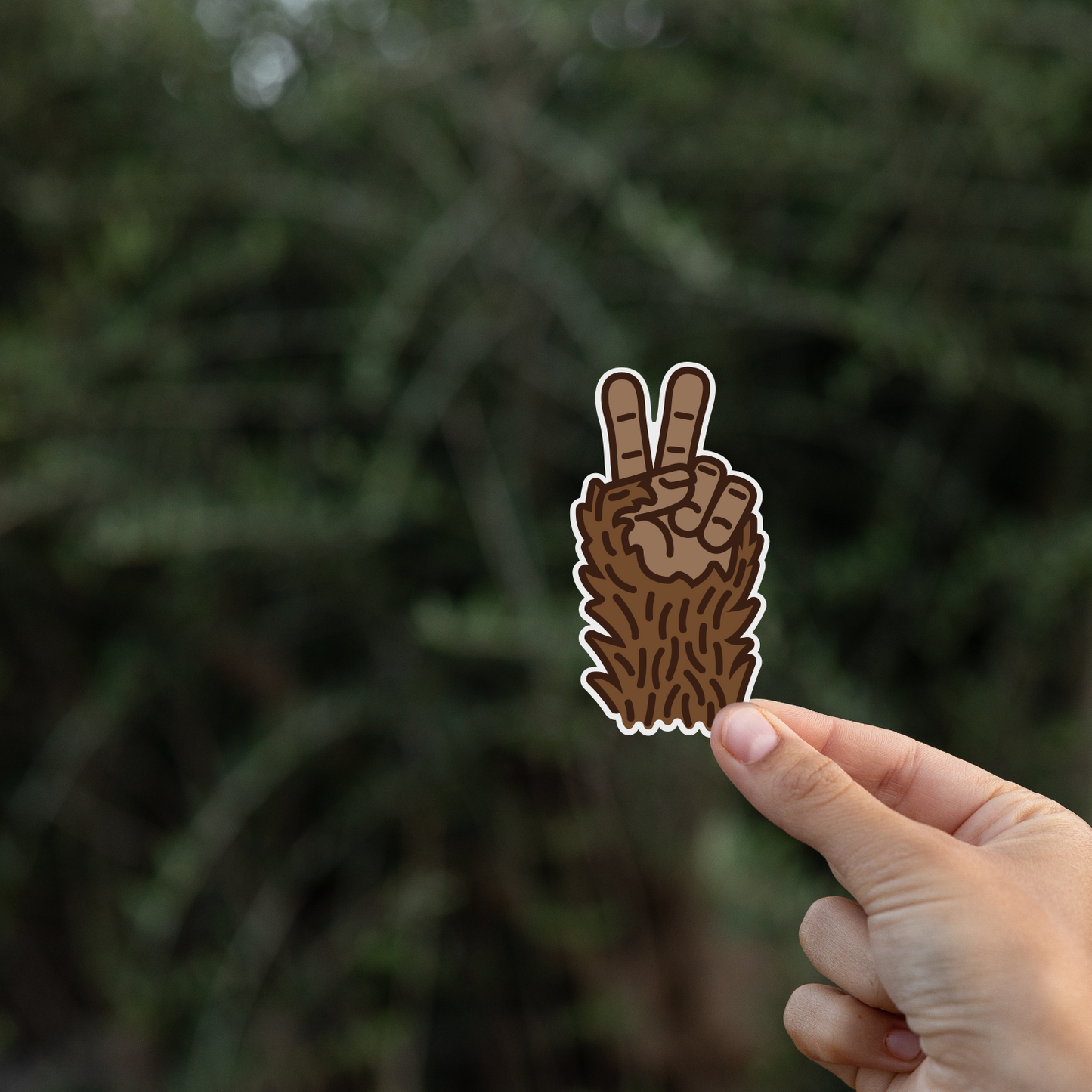Bigfoot Peace Sticker