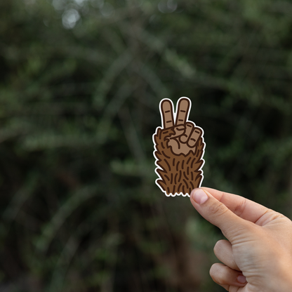 Bigfoot Peace Sticker
