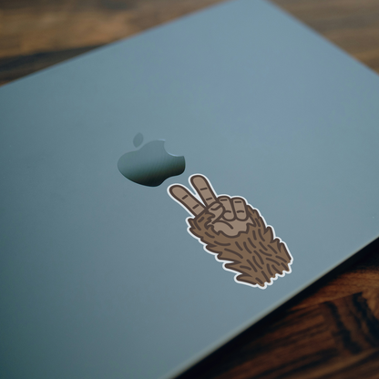Bigfoot Peace Sticker