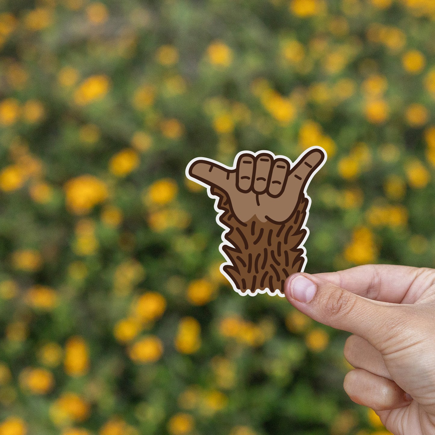 Bigfoot Hang Loose Sticker