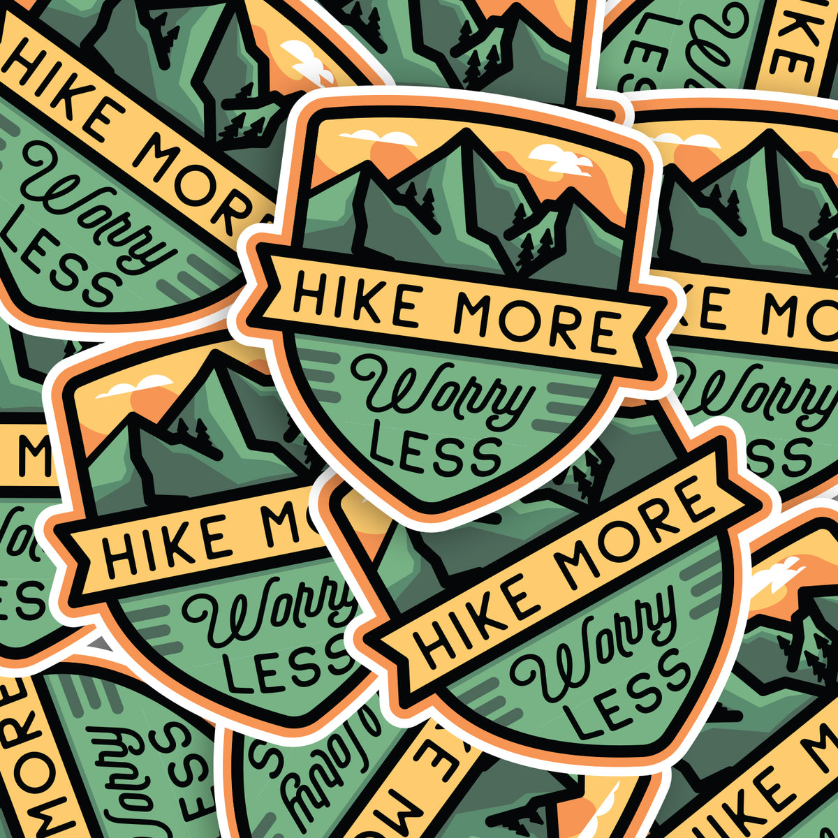 Hike More Worry Less Sticker