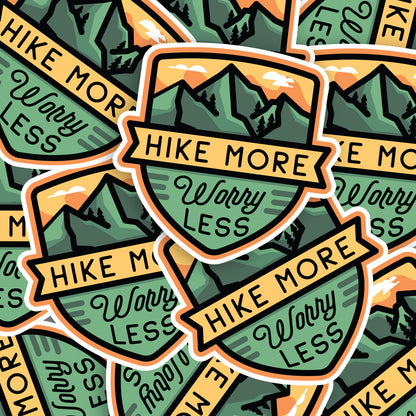 Hike More Worry Less Sticker