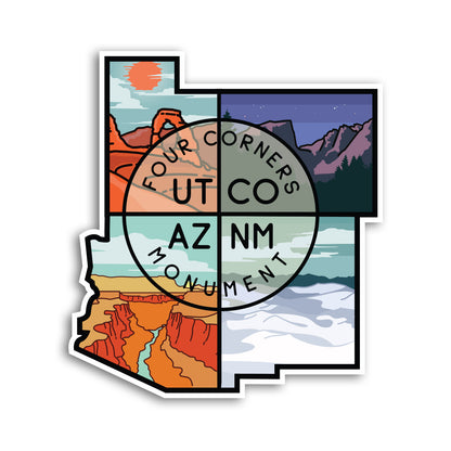 Four Corners Monument Sticker