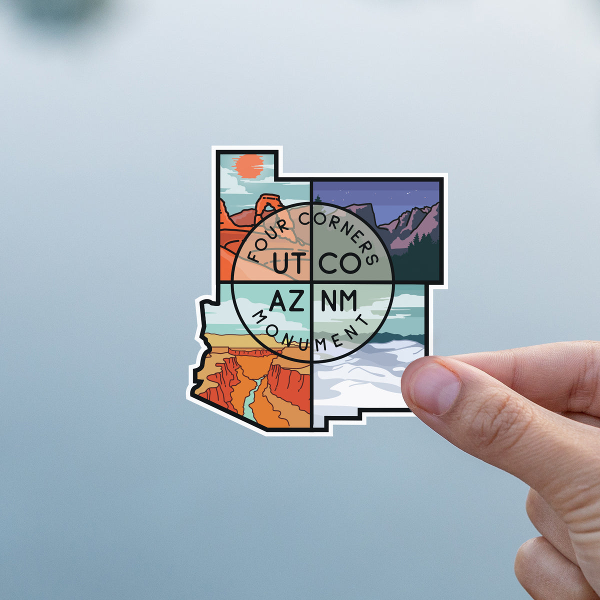 Four Corners Monument Sticker