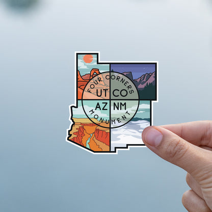 Four Corners Monument Sticker