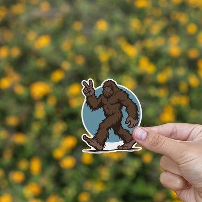 Bigfoot Peace Out Sticker