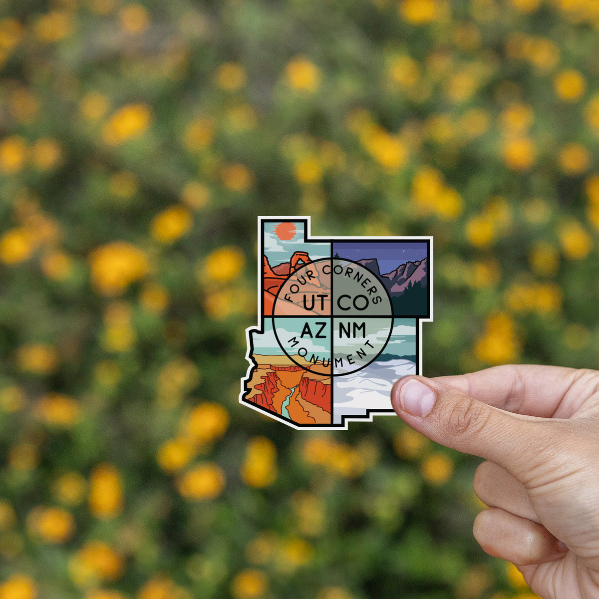Four Corners Monument Sticker