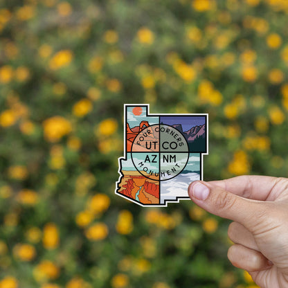 Four Corners Monument Sticker