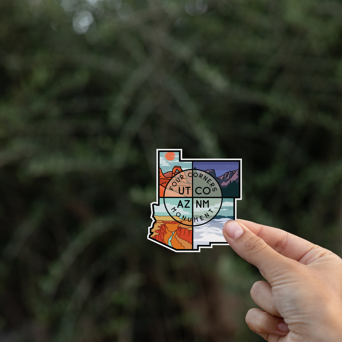 Four Corners Monument Sticker