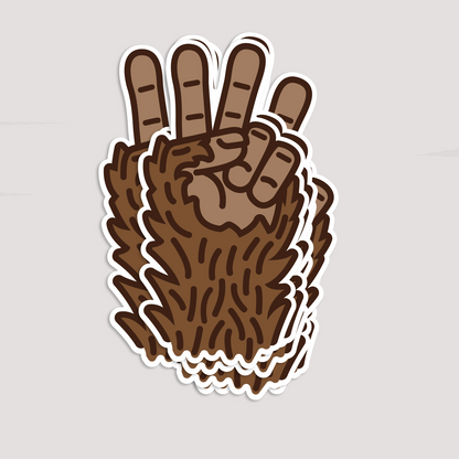 Bigfoot Peace Sticker