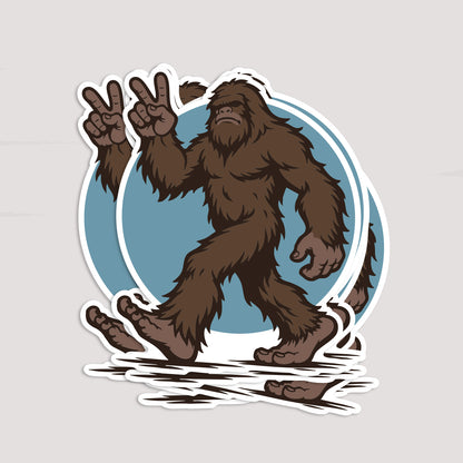 Bigfoot Peace Out Sticker