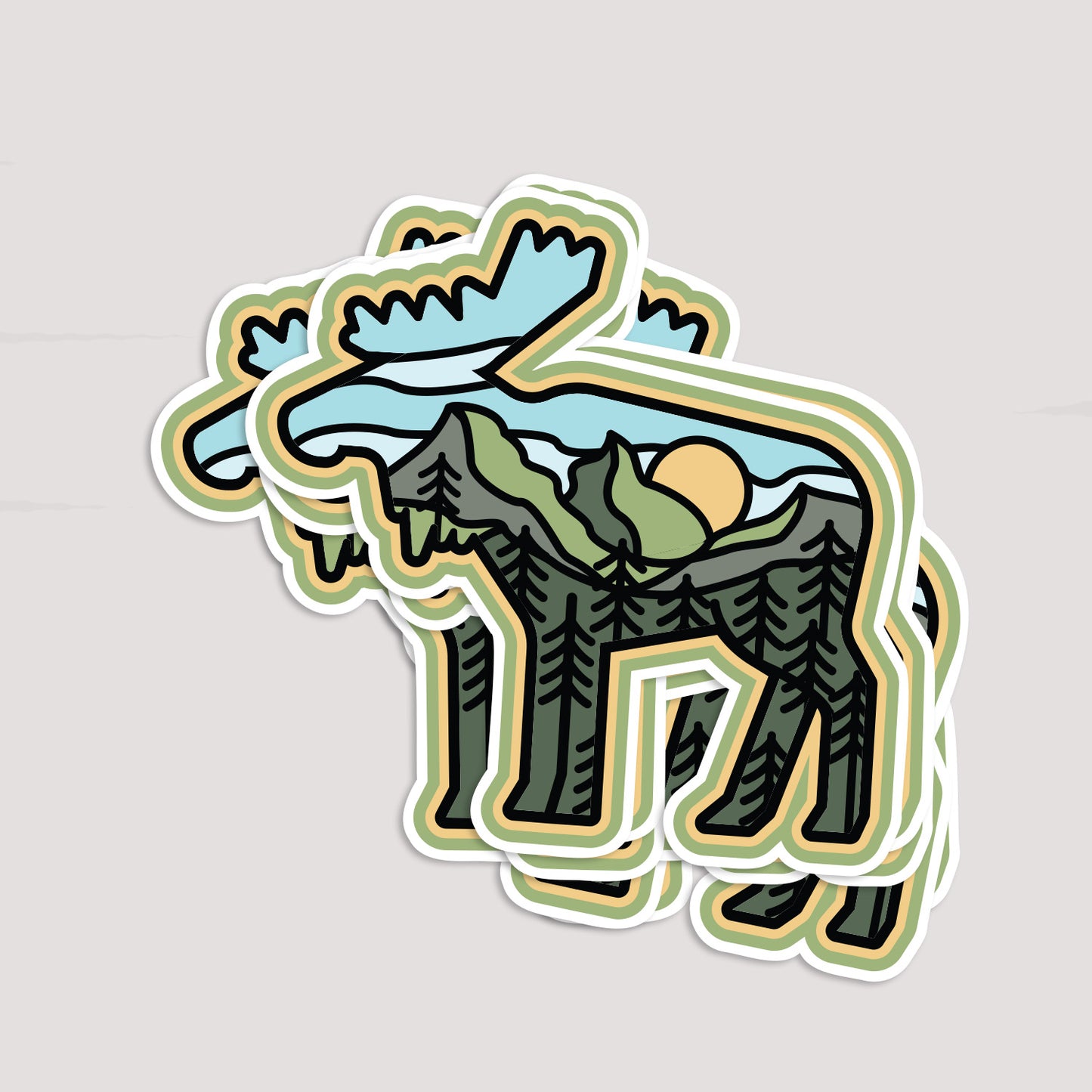Moose Adventure Sticker
