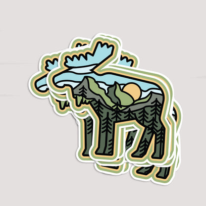 Moose Adventure Sticker