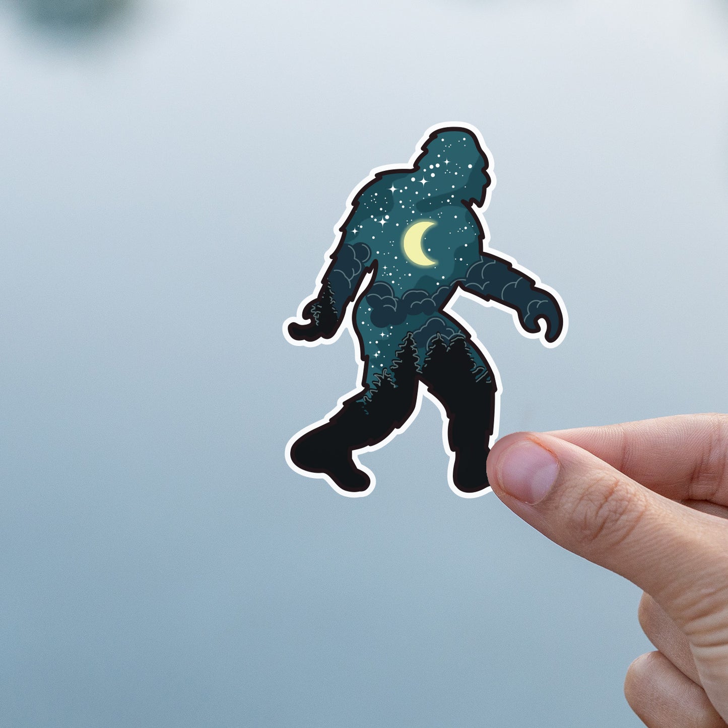 Bigfoot Night Sky Sticker