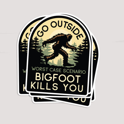 Worst Case Scenario Bigfoot Kills You Sticker
