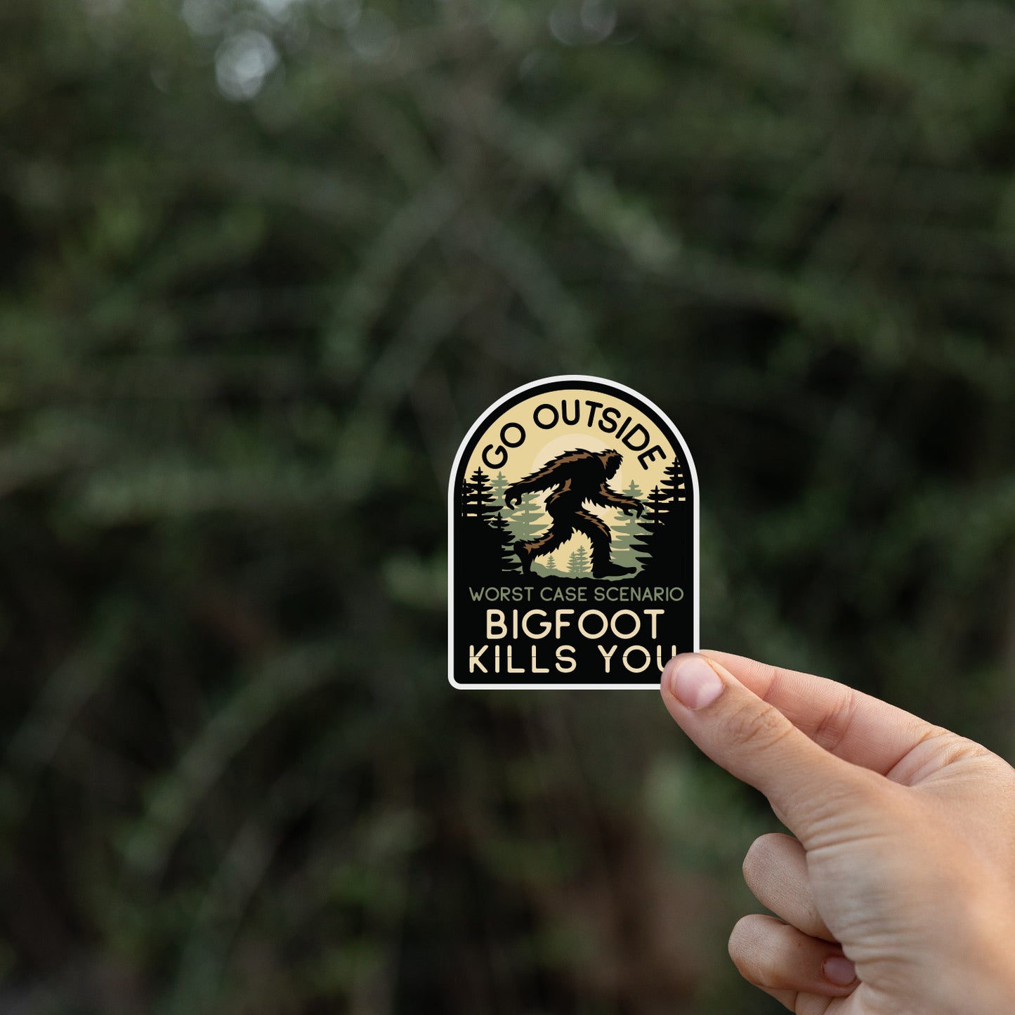 Worst Case Scenario Bigfoot Kills You Sticker