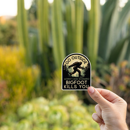 Worst Case Scenario Bigfoot Kills You Sticker
