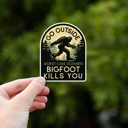 Worst Case Scenario Bigfoot Kills You Sticker